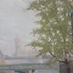 Painting, oil on canvas Paris Notre-Dame 1947 signed Guillemard