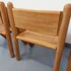 Set of 4 vintage brutalist chairs in solid oak from the 1960s.