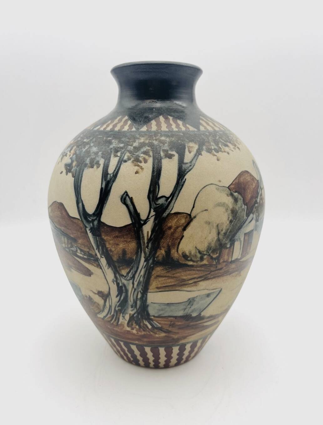Vase boule en grès de Cibourg signé Pedro Garcia de Diego -637004