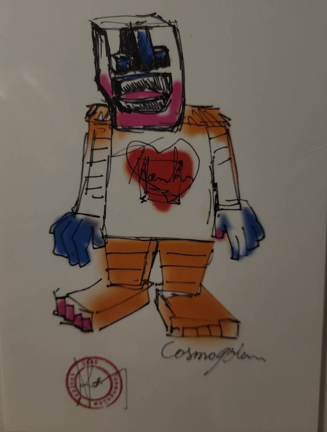 Carte d'art Cosmogolem, Géant de l'espoir, Koen Vanmechelen, kunstkaart