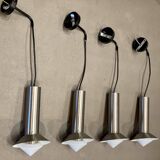 Set of 4 modular wall lights, 1960s design.