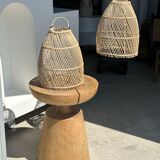 Rattan pendant lamp in the shape of bell D25 H28