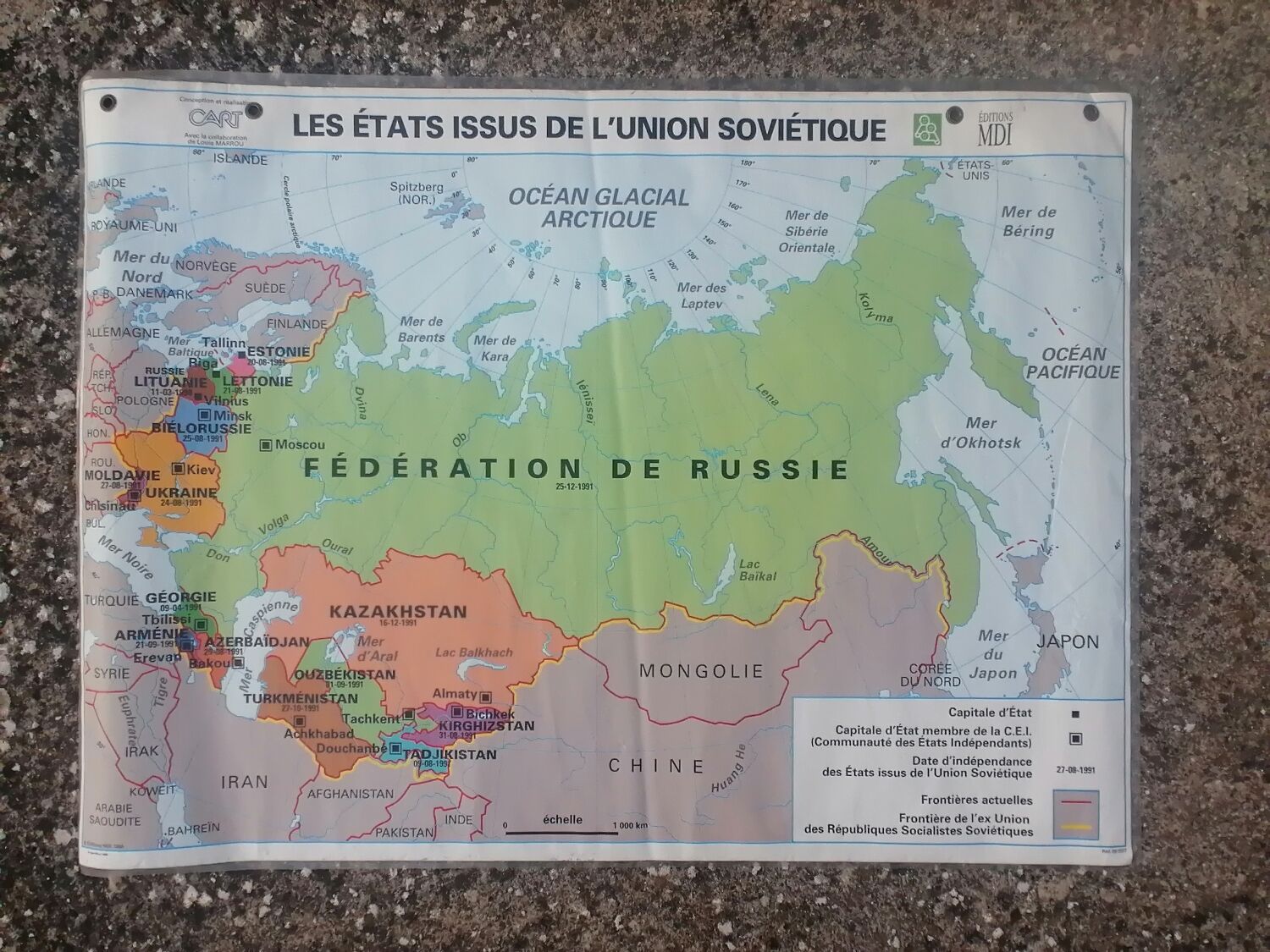 Old MDI map, the states of the Soviet Union