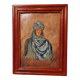 Orientalist portrait oil on cardboard signed Thyra