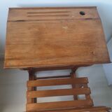School-school desk 50 years with sliding bench