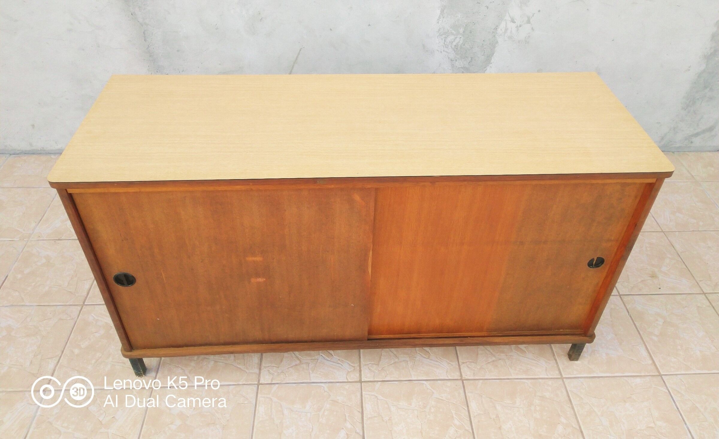 Vintage oak veneer line buffet (2)