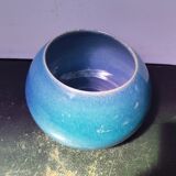 Old vase ball ceramic blue 70s vintage decoration