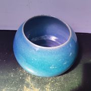 Old vase ball ceramic blue 70s vintage decoration