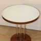 Art Deco side table in wood, brass and glass