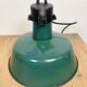 Industrial Green Enamel Factory Lamp with Cast Iron Top, 1960s