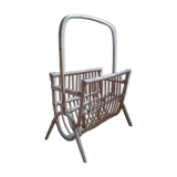 Rattan magazine rack 60s 70s