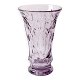 Art Mid-century Glass Smokey Purple Cut Glass Vase / Eda Glasbruk / Sweden