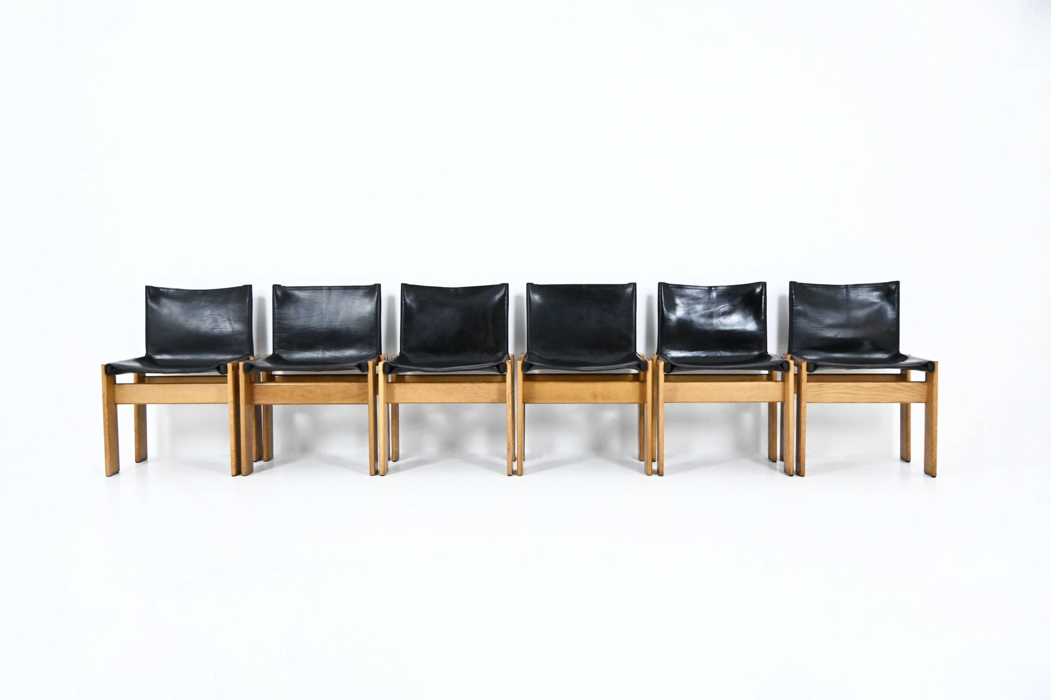 6 Monk dining chairs by Afra & Tobia Scarpa for Molteni, 1970