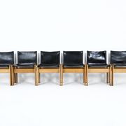6 Monk dining chairs by Afra & Tobia Scarpa for Molteni, 1970