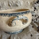 Fruit bowl in Creil and Montereau ironstone, Guirlande model.