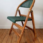 Paire de chaises de bistrot pliantes en rotin