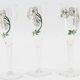 Lot de 3 flûtes en verre avec fleurs