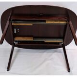 Dark Mahogany Dining Table Designed by Ole Wancher Made by P. Jeppesen