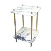 Side table in marble and brass