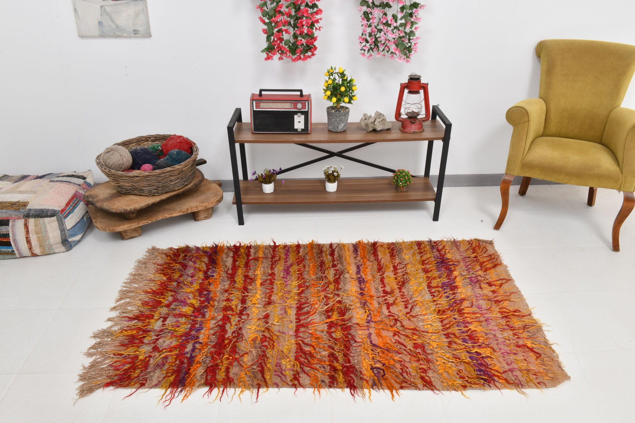 3x6 tulu filikli wool vintage kilim rug,110x175cm