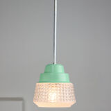 Small Mid-century Turquoise Glass Ceiling Lamp, 60s