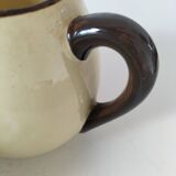 HBCM Sugar Bowl and Milk Jug Duo - Vintage Cream and Brown Earthenware