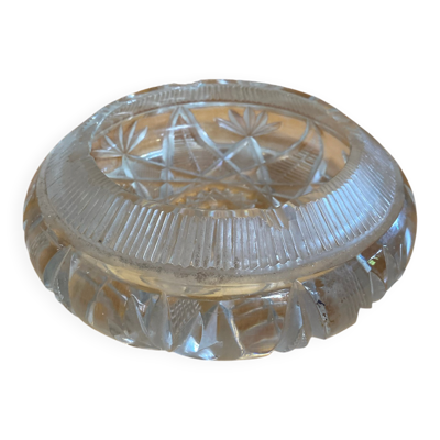 Cendrier Ancien Cristal Taillé Style Saint Louis Vintage #E081