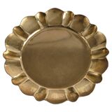 Hollywood Regency Round Brass Tray by Firma Lars Holmström, Sweden 1940's