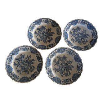 4 flat plates in English earthenware Windsor, Ridgway of Staffordshire England