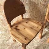 Pair of solid pine chairs by Rainer Daumiller, Germany 1960