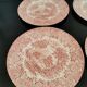 Set of 6 plates flat old décor English