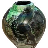 Ada LOUMANI vase in blown glass in shades of green