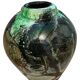 Vase Ada LOUMANI en verre soufflé dans les tons verts