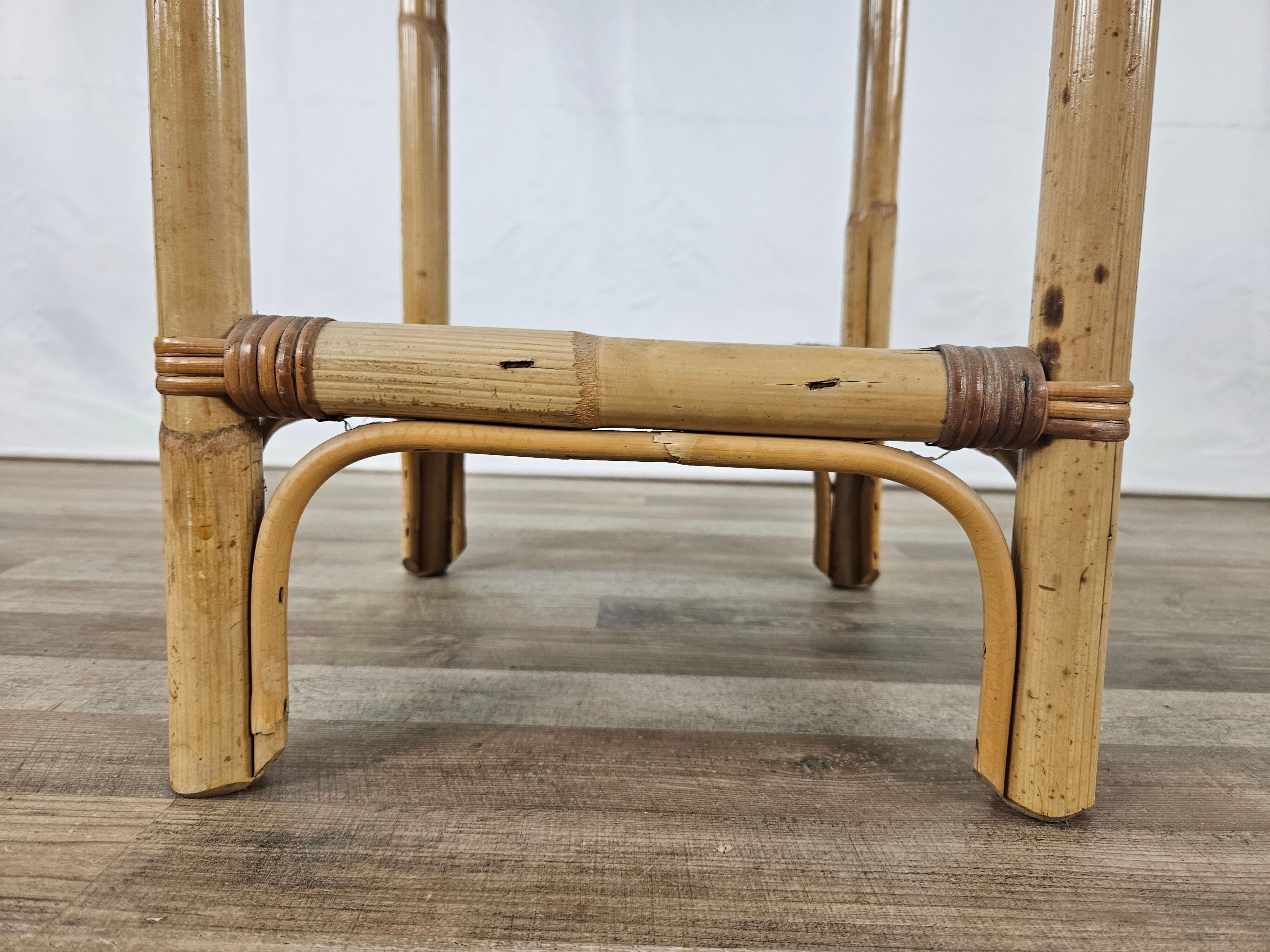 Wicker coffee table with glass top