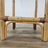 Wicker coffee table with glass top