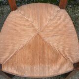 Pair of antique straw-seated armchairs