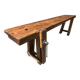 Restored antique carpenter's workbench in solid oak - 245 cm