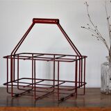 Red metal bottle holder