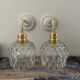 Set of two vintage sconces in chiseled glass