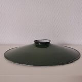 enamelled metal lampshade, dark green industrial decor
