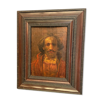 Tableau huile sur toile Ecole russe fin XIXe au portrait d'homme Riabouchkine