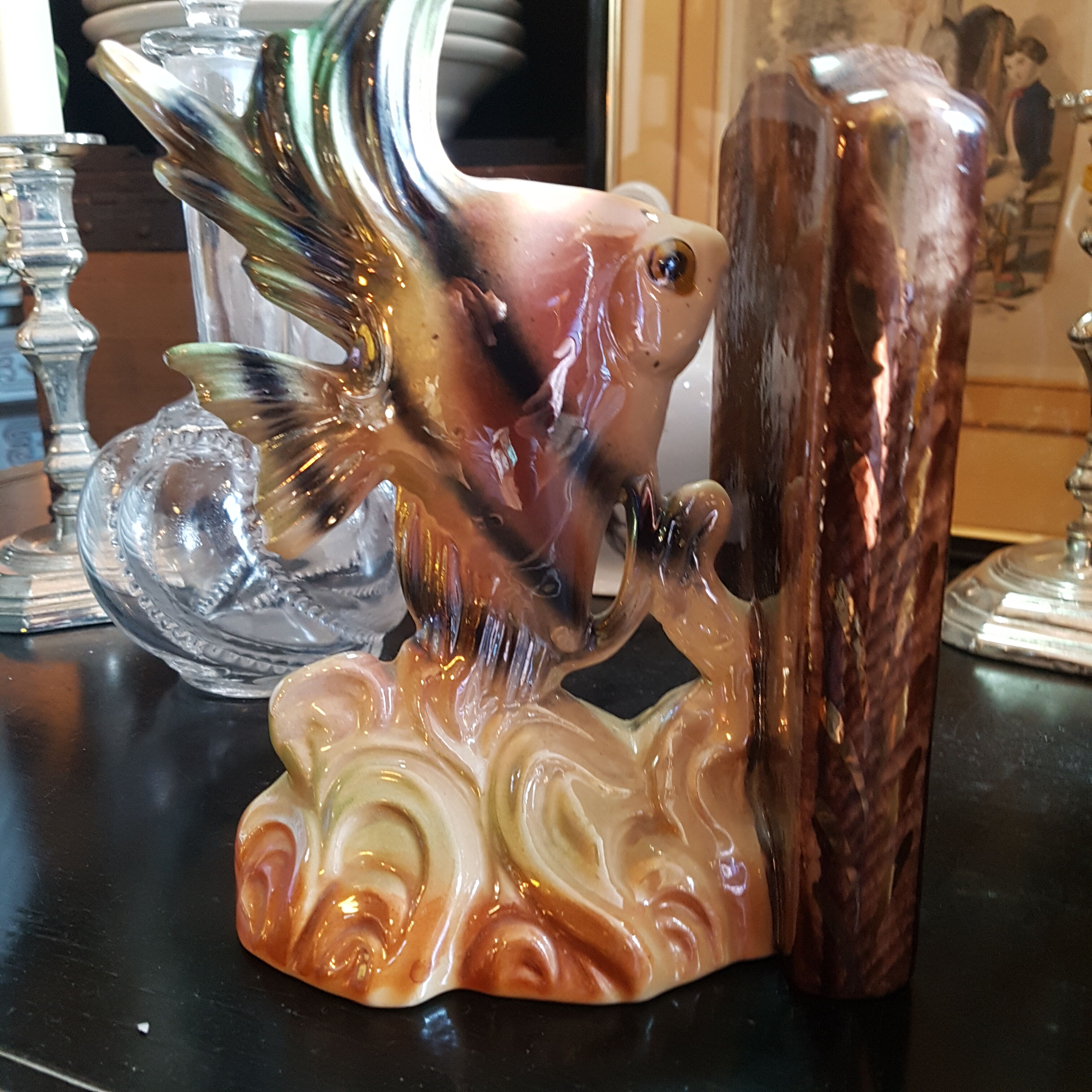 Pair of ceramic book greenhouse