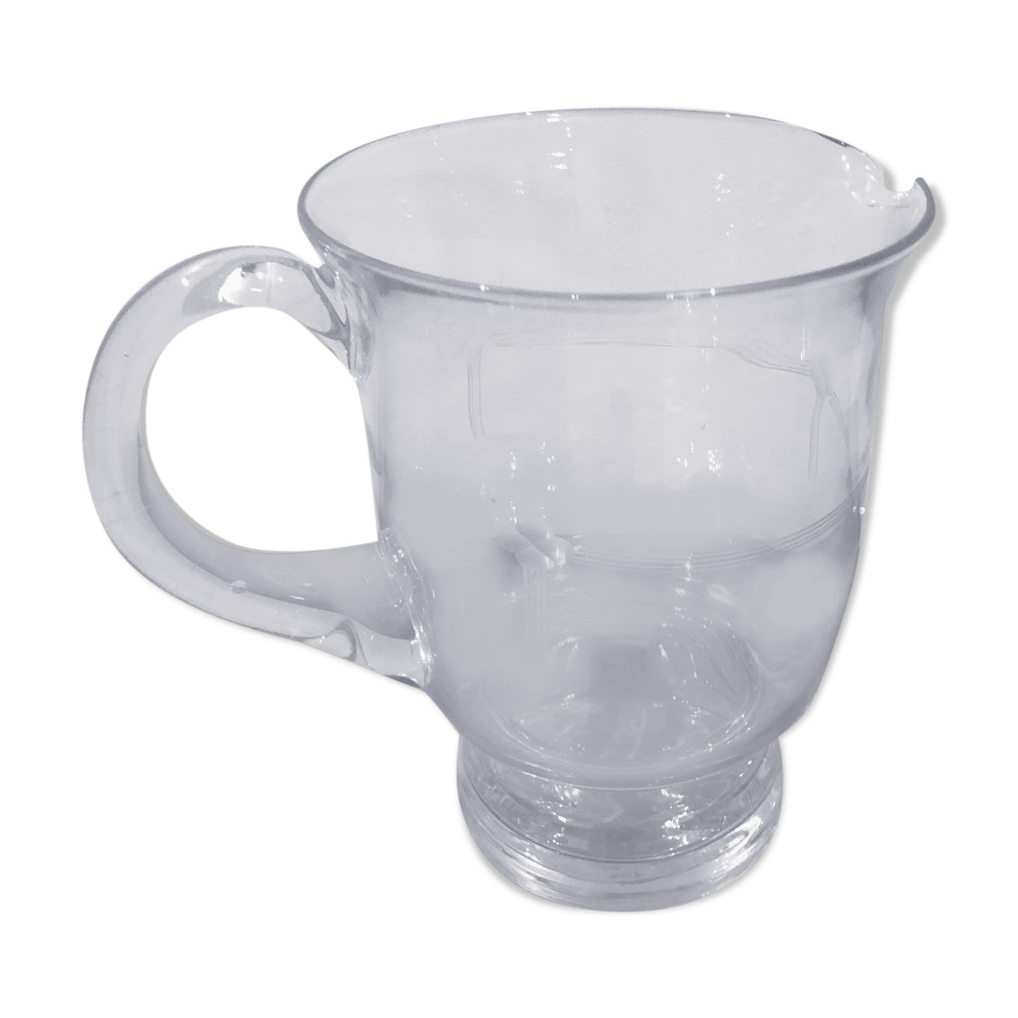 Cruche en verre ciselé années 50