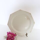 Creil and Montereau plates, 19th century, Perle model, ivory / set of 2