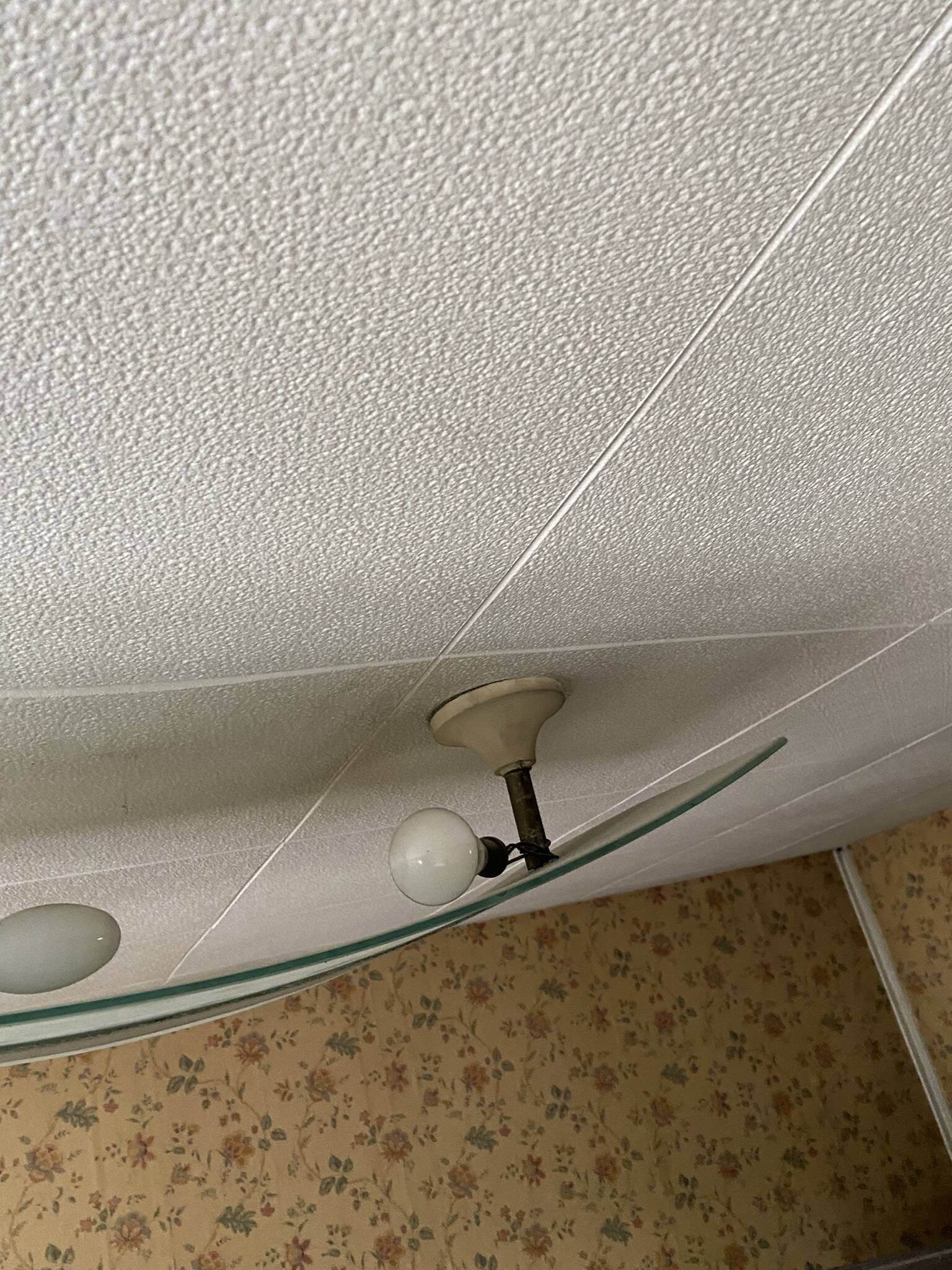 Rectangular ceiling light / chandelier in sandblasted glass and vintage Art Deco chrome