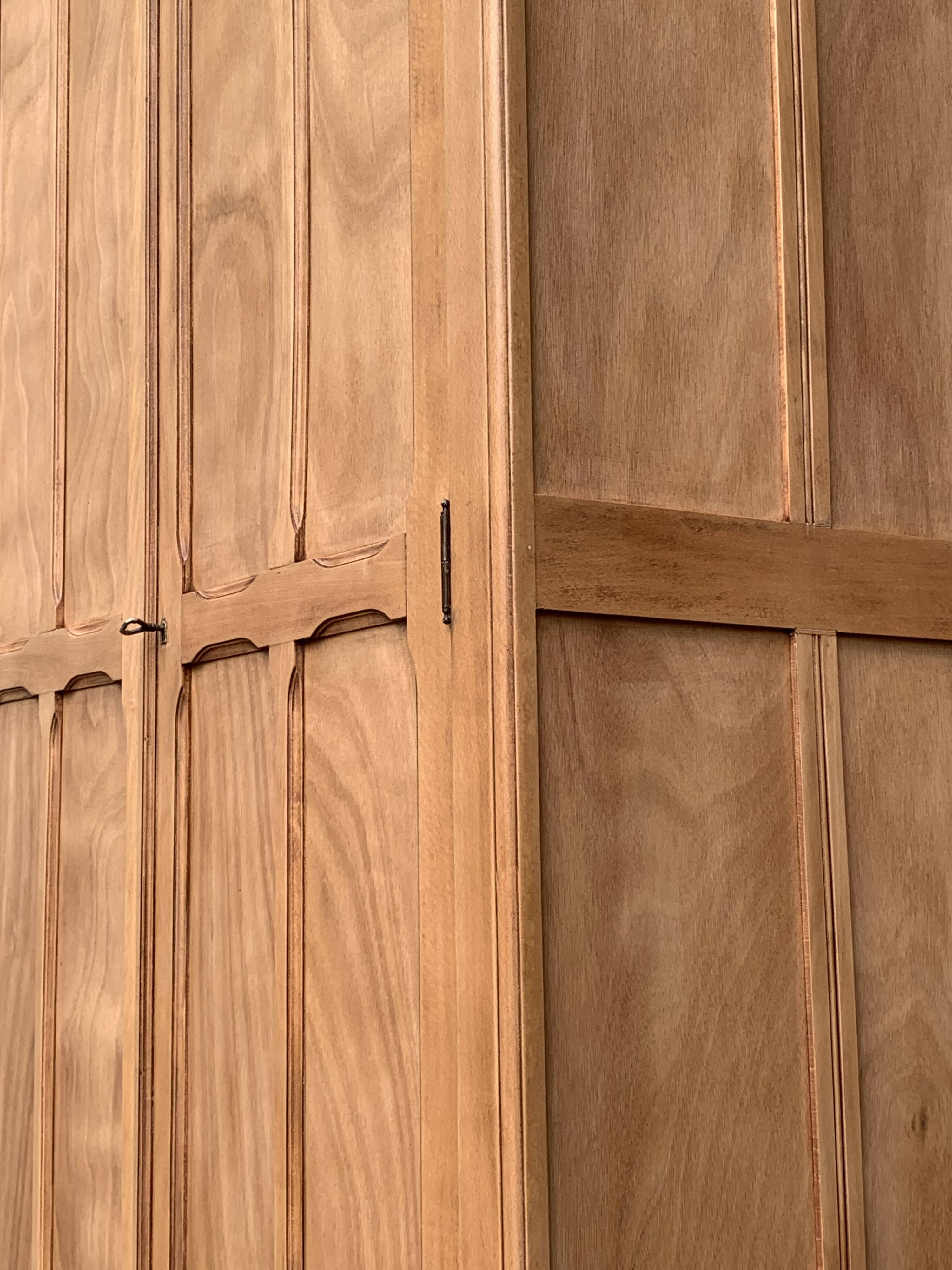 Parisian paneled cabinet in raw wood, 1940