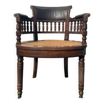 Napoleon III office chair in solid wood