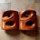 Pair of vases by Roberto Rigon for Bertoncello cermamiche d'arte