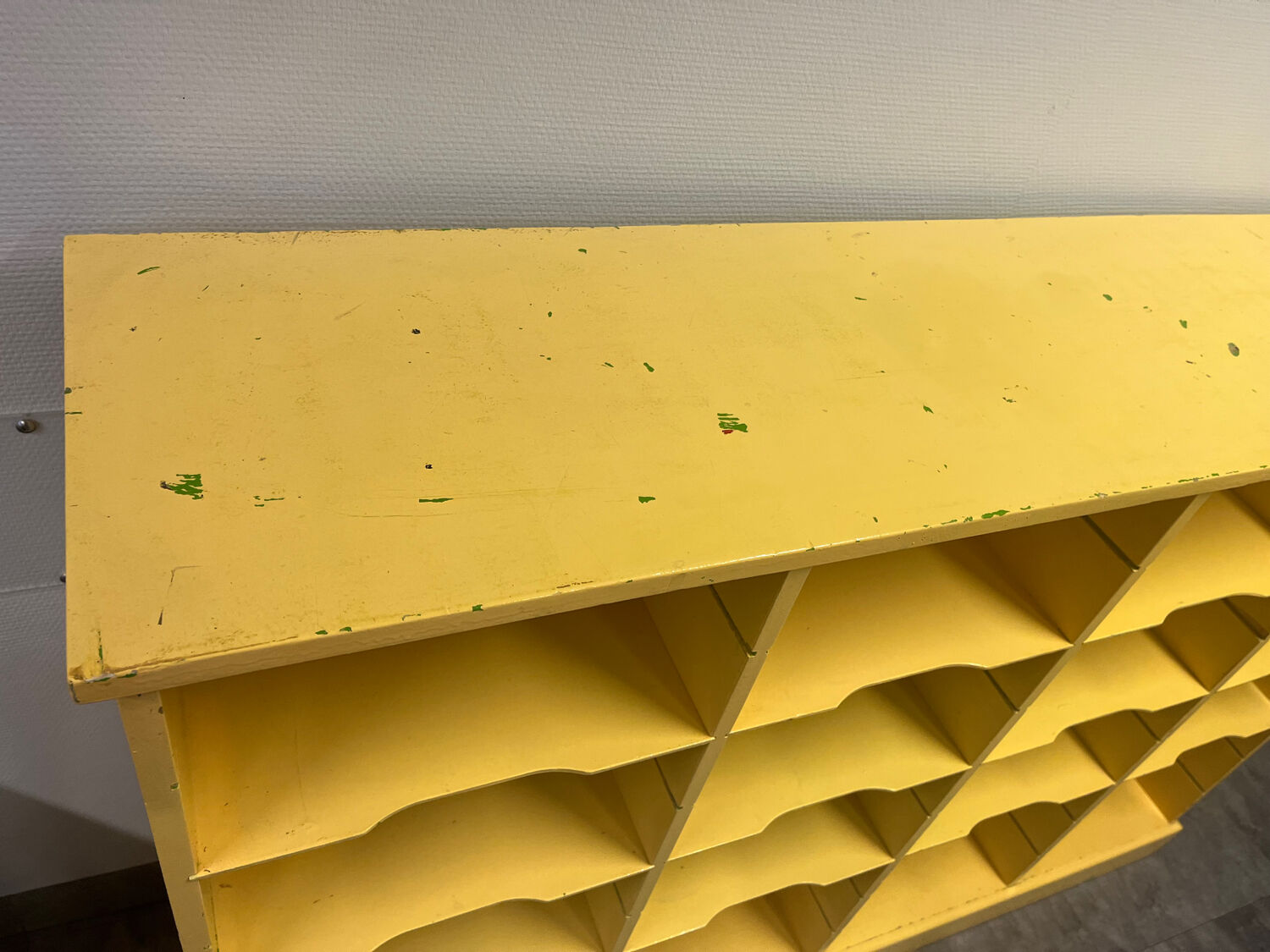 Old workshop furniture / wooden locker / sorting furniture / counter