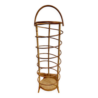 Wicker and rattan umbrella stand